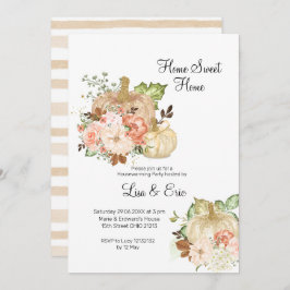 Party Wasserfarbe Gold Pumpkin Housewarming Einlad Einladung