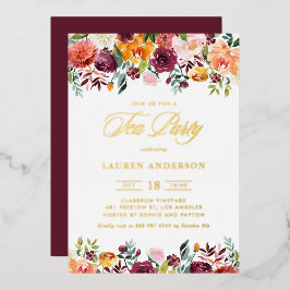 Party Wasserfarbe Herbst Blumen Garland Bridal Tee Folieneinladung