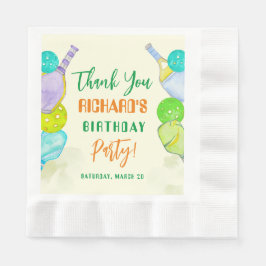 Party Wasserfarbe Pickleball Geburtstag Thema Serviette