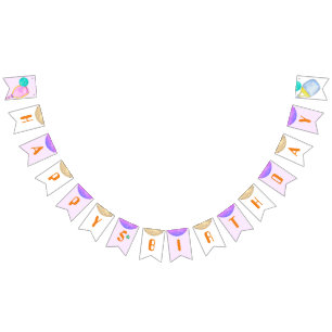 Party Wasserfarbe Pickleball Geburtstag Thema Wimpelkette