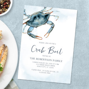 Party "Watercolor Blue Crab Boil" Einladung