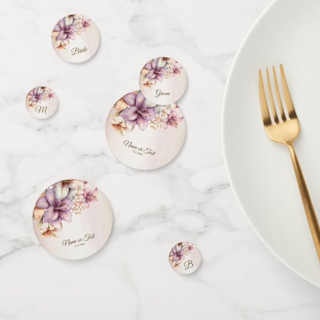 Party Watercolor Boho Rosa Blume Elegant Konfetti (Gruppe)