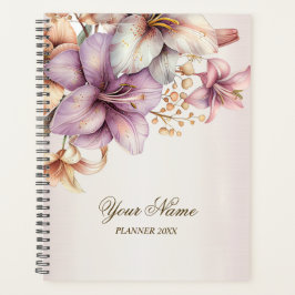 Party Watercolor Boho Rosa Blume Elegant Planer