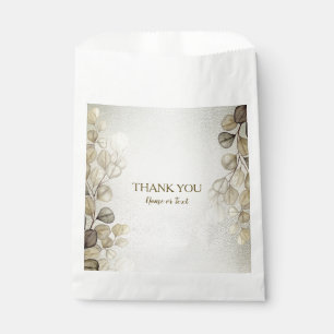 Party Watercolor Golden Eucalyptus Foliage Shiny Geschenktütchen