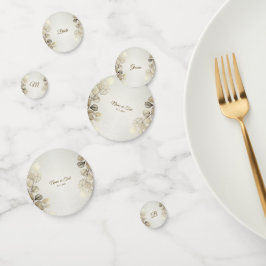 Party Watercolor Golden Eucalyptus Foliage Shiny Konfetti