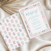 Party "Watercolor Pink" und "Green Mahjong Tiles"