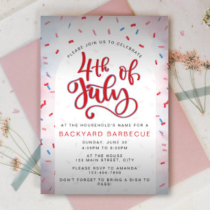 Party "Watercolor Red and Blue Amerikanische Unabh Einladung