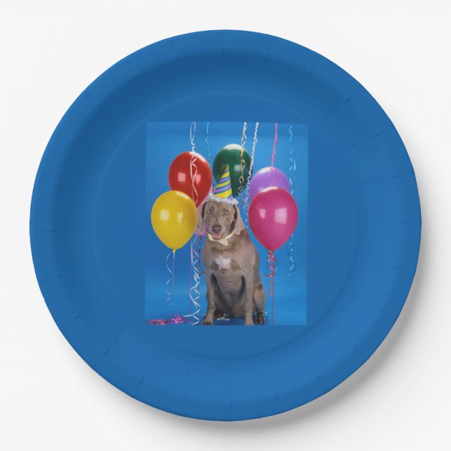 Party Weimaraner Dog Papierplatte Pappteller (Vorderseite)