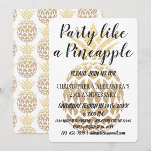 Party wie Ananas 25. Hochzeitstag Einladung
