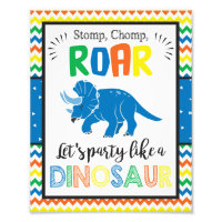 Party wie ein Dinosaurier-Zeichen | 8x10 Print
