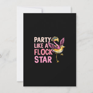 Party wie ein Flock Star Funny Flamingo Einladung