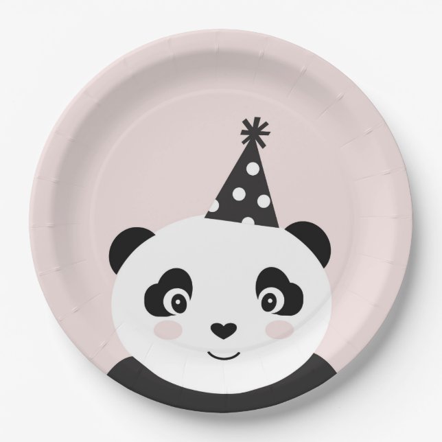 Party wie ein Panda-Teller Pappteller (Vorderseite)
