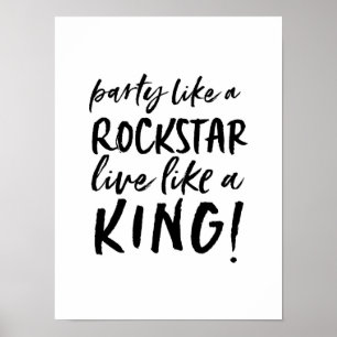 Party wie ein Rockstar, der Typografie inspiriere Poster