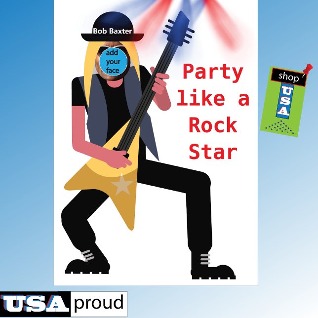 Party wie ein Rockstar 🎸 Füge dein Gesicht 40. Einladung (Von Creator hochgeladen)