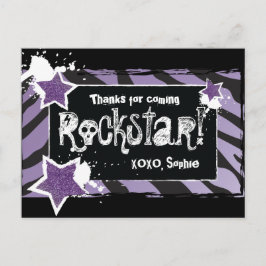 Party wie ein Rockstar - Lila Danke Post Card Postkarte