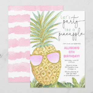 Party wie eine Ananas-Geburtstagsparty Einladung