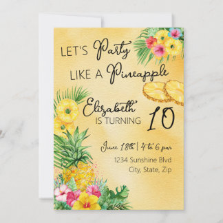 Party wie eine Ananas zum Geburtstag Einladung