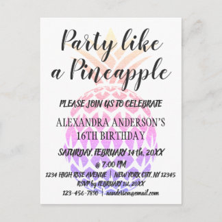 Party wie eine Ananas zum Geburtstag Einladung