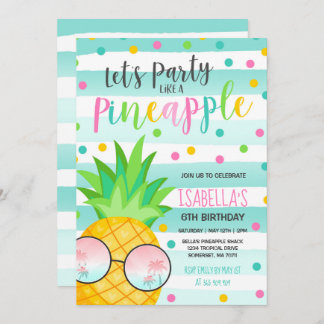 Party wie eine Ananas zum Geburtstag Einladung
