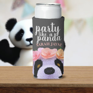 Party wie eine Panda Personalisierte Flasche Coole Selters Dosenkühler