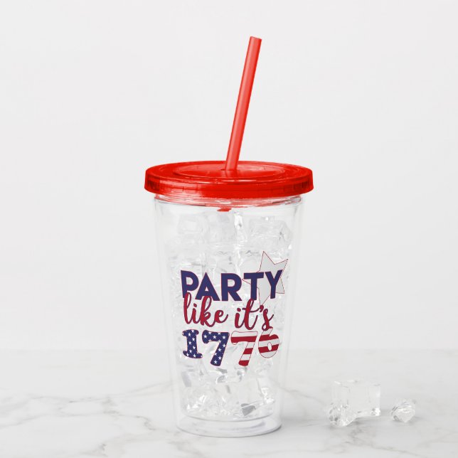 Party wie es ist 1776 - amerikanische acryltrinkbecher (Rückseite Ice)