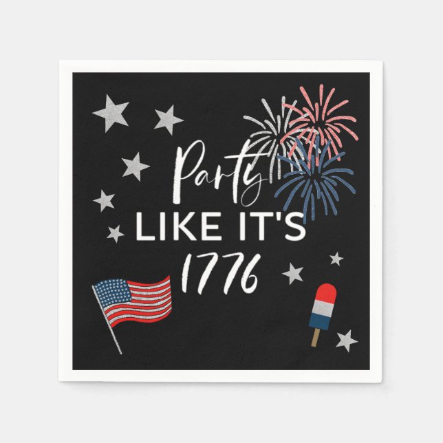 Party Wie es ist 1776 Party Napkins Serviette (Vorderseite)