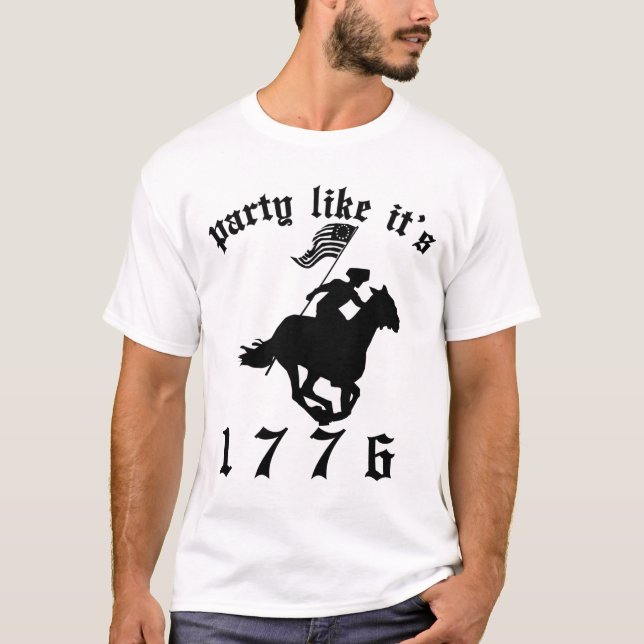 Party wie es ist 1776 - Schwarzes T-Shirt (Vorderseite)