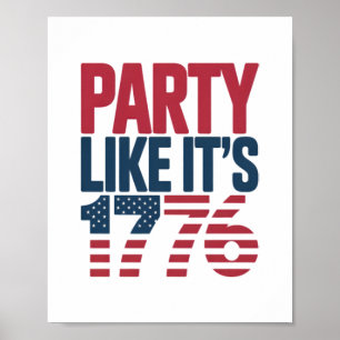 Party, wie es ist 1776 virales Zitat Poster