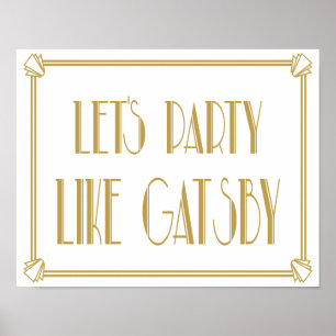 Party wie Gatsby Art Deco drucken Poster