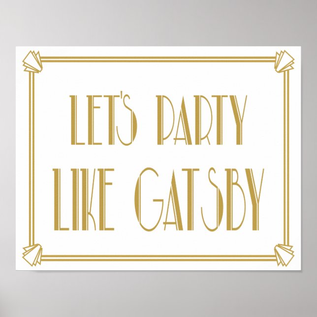 Party wie Gatsby Art Deco drucken Poster (Vorne)