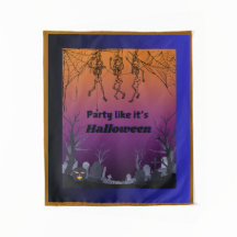 Party wie Halloween-Tapestry