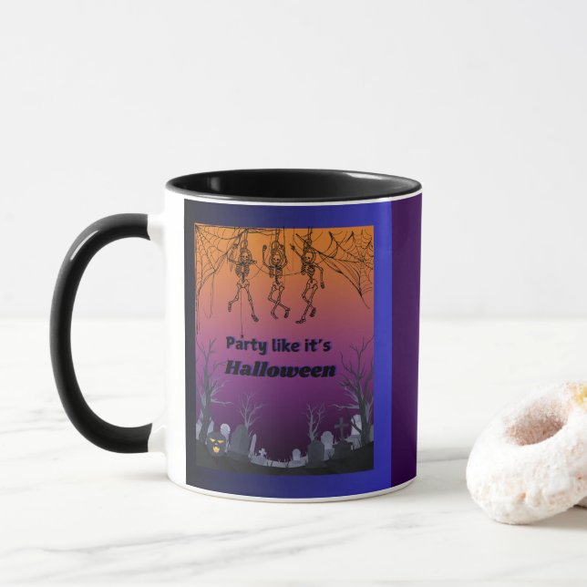 Party Wie Halloween Tasse (Mit Donut)