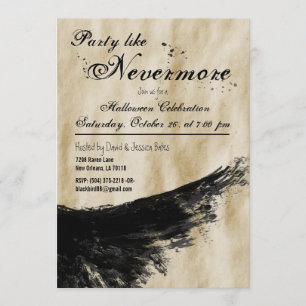 Party wie Nevermore Raven Flügel Halloween Einladung