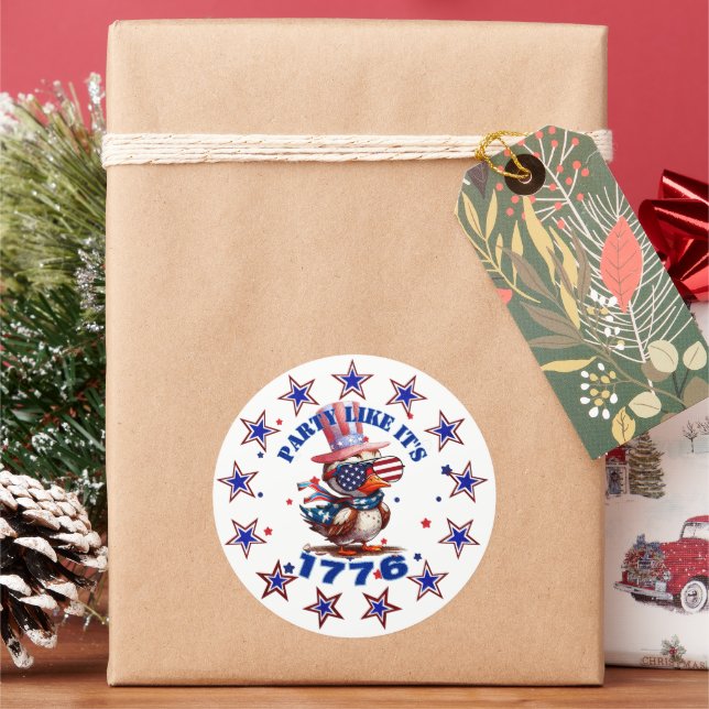 Party Wie sein amerikanischer Adler von 1776 und s Runder Aufkleber (Feiertag)