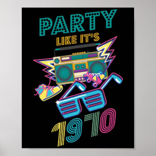 Party wie sein Retro 70er Party 1970 Outfit Kostüm Poster