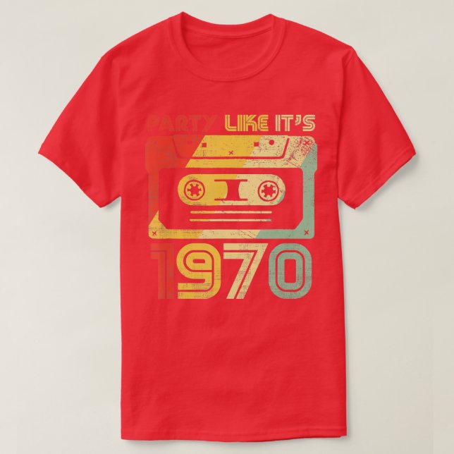 Party wie sein Retro 70er Party 1970 Outfit Kostüm T-Shirt (Design vorne)