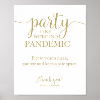 Party wie wir in einem pandemischen, lustigen Zeic