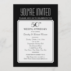 Party, Wiedersehen oder Event 12x18 Schwarze Einla Einladung