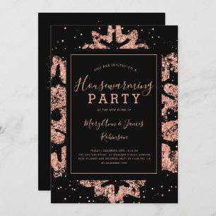 Party  Winter Glitzer Rose Gold Einladung