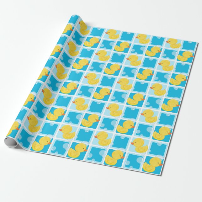 Party Wrapping Paper (blaues Watercolor Rubin Duck Geschenkpapier (Ungerollt)