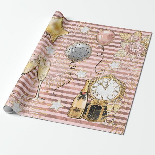 Party-Wrapping Paper für das neue Jahr Geschenkpapier (Ungerollt)