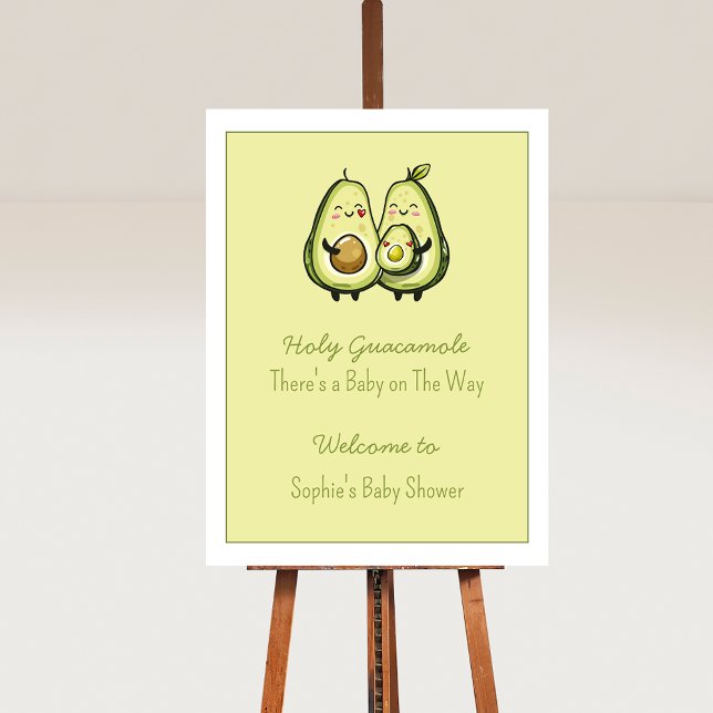 Party-Zeichen für die Dusche von Heiligen Guacamol Poster (Avocado Baby Shower Party Sign)
