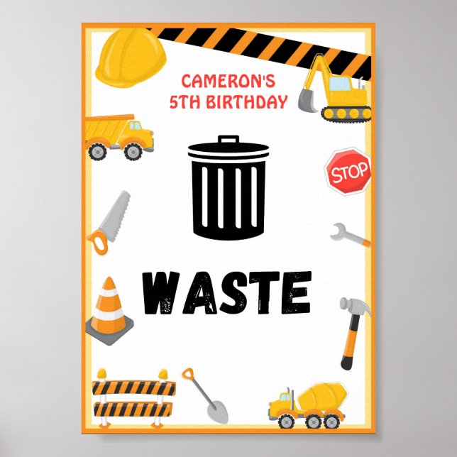 Party-Zeichen, Geburtstag, Kinderdusche Poster (Vorne)