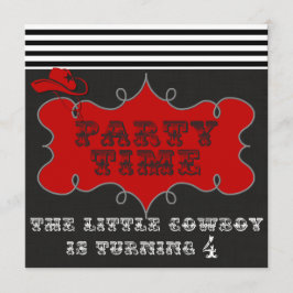 Party-Zeit-Cowboy-Western-Geburtstags-Einladungen Einladung