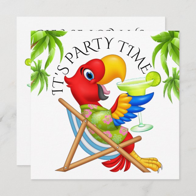 PARTY ZEIT Einladung (Vorne/Hinten)