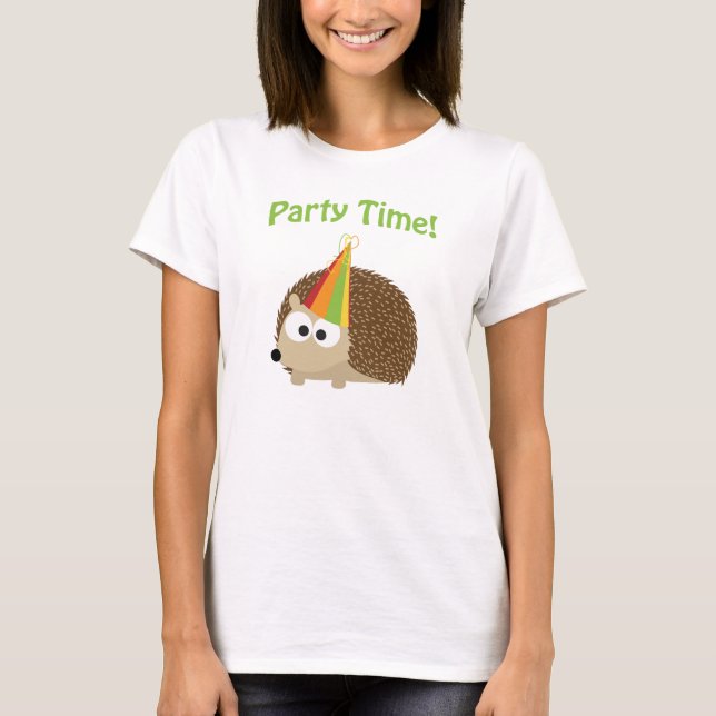 Party Zeit! Igel T-Shirt (Vorderseite)