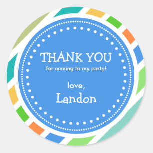 Party-Zeit-Jungen-Geburtstag danken Ihnen, Runder Aufkleber
