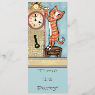Party-Zeit-Katzen-Einladung - Gewohnheit Einladung
