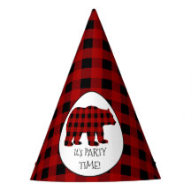 Party Zeit Lumberjack Bärenmuster Papier Hut
