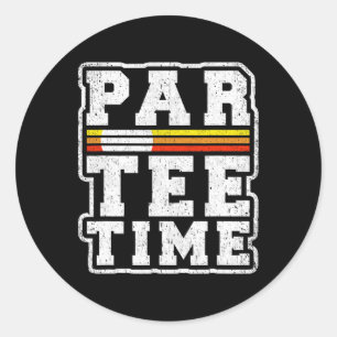 Party Zeit Lustiger Golf Liebhaber Spieler Runder Aufkleber